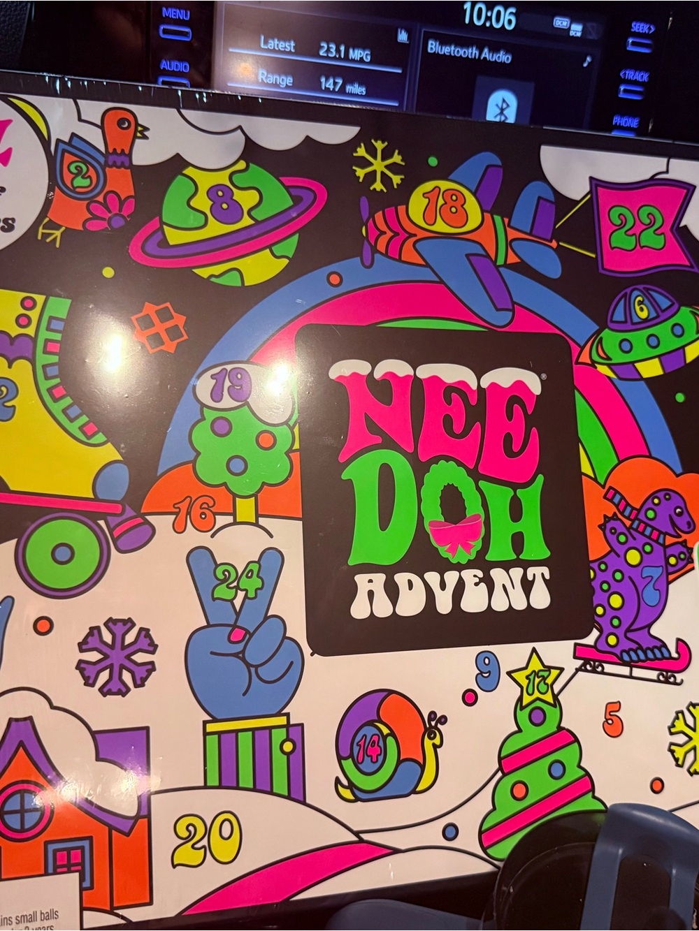 NeeDoh Neon Holiday Advent Calendar - Colorful Playable Wall Art